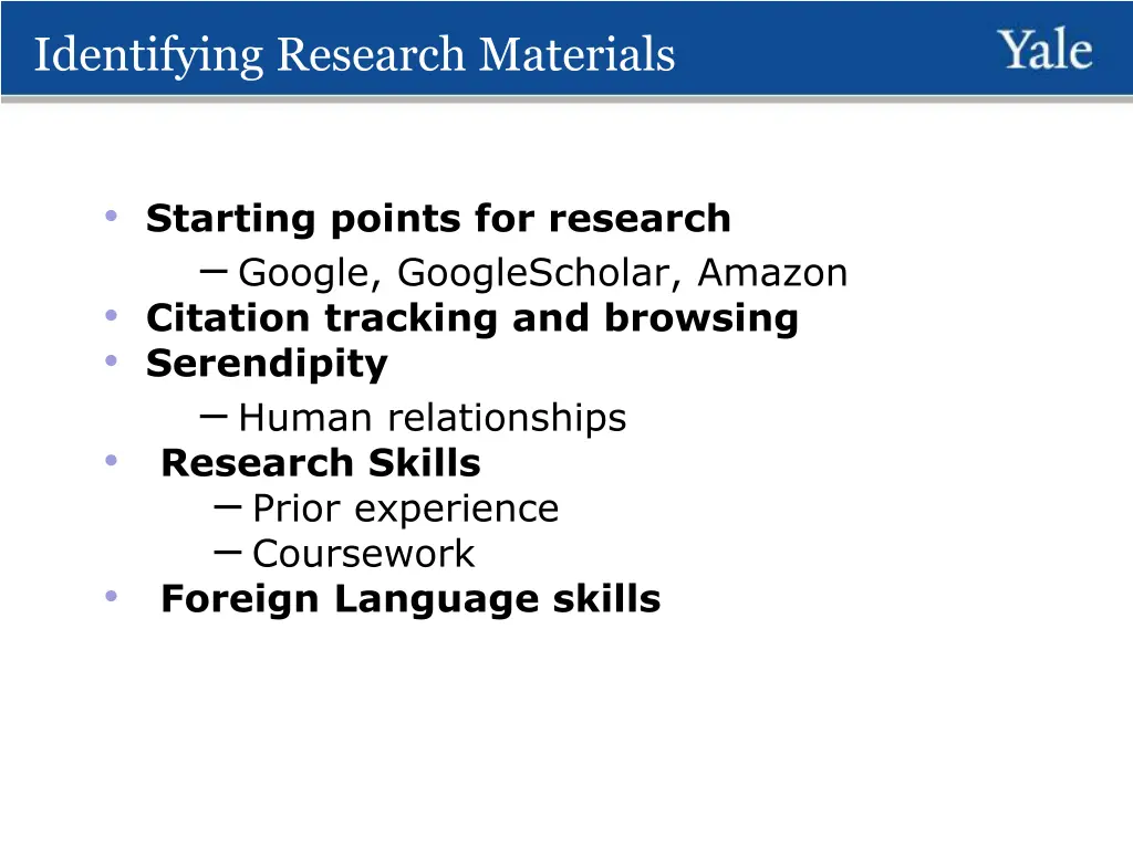identifying research materials 1