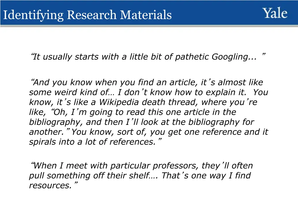 identifying research materials