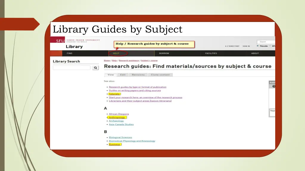 library guides by subject
