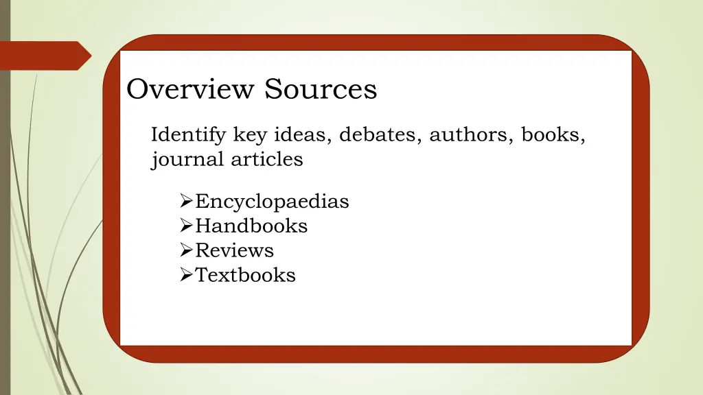 overview sources