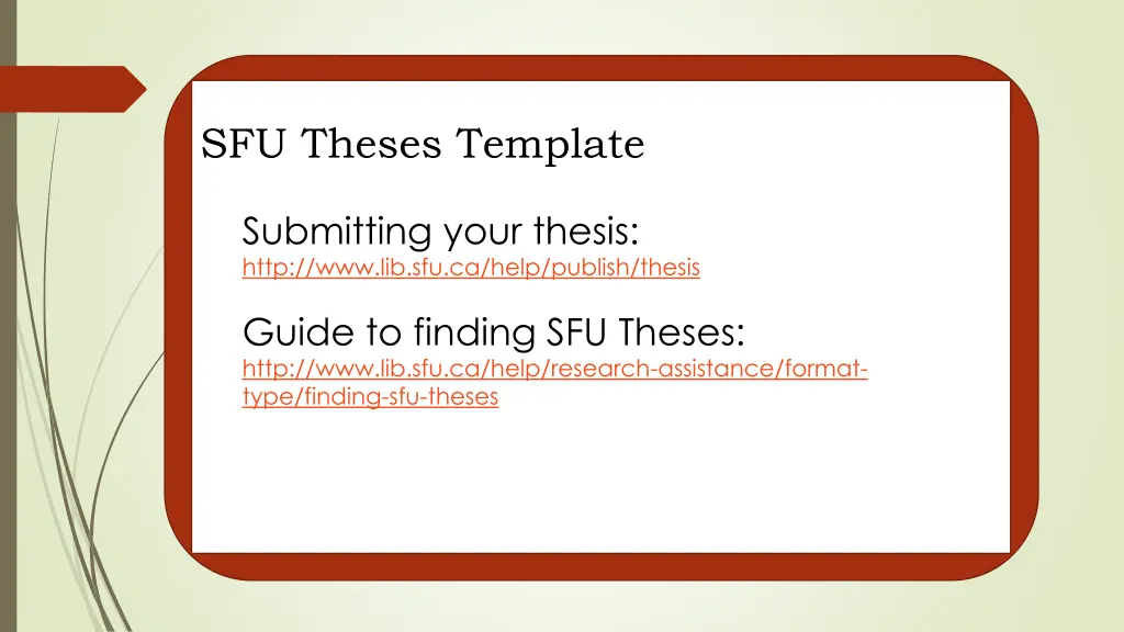 sfu theses template