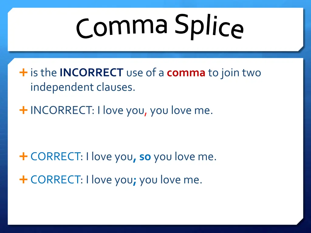 c o m m a s p l i c e