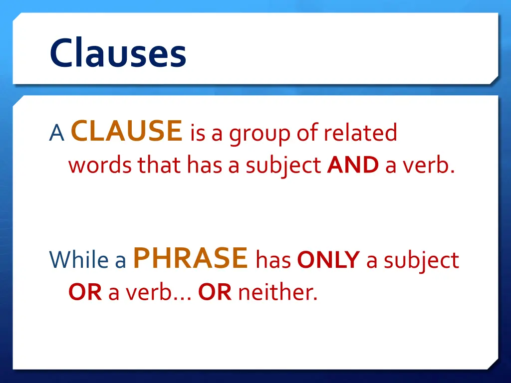 clauses