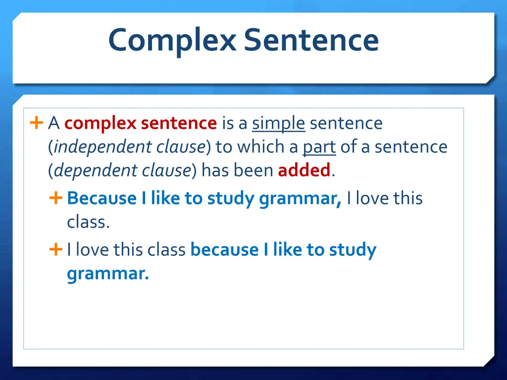 complex sentence