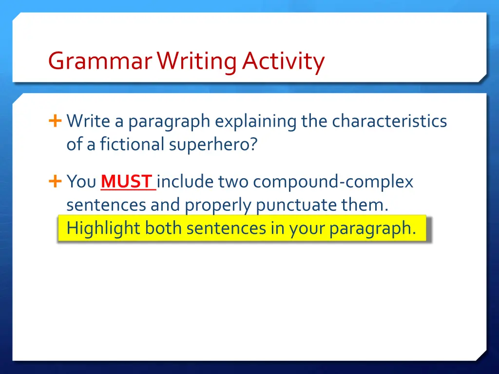 grammar writing activity 2