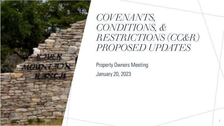 covenants conditions restrictions cc r proposed