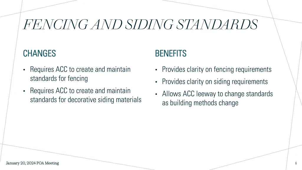 fencing and siding standards