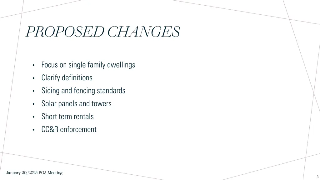 proposed changes