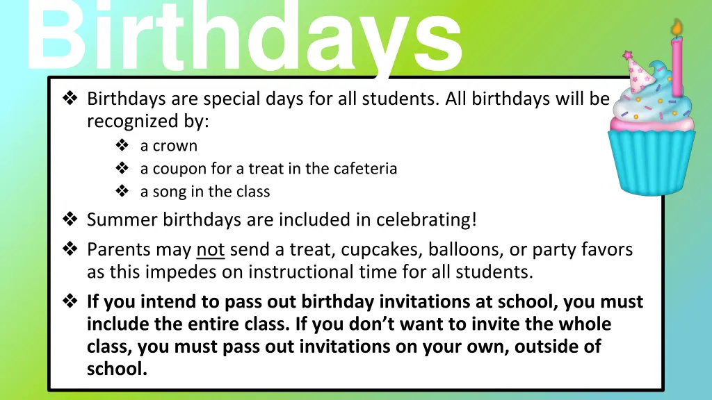 birthdays