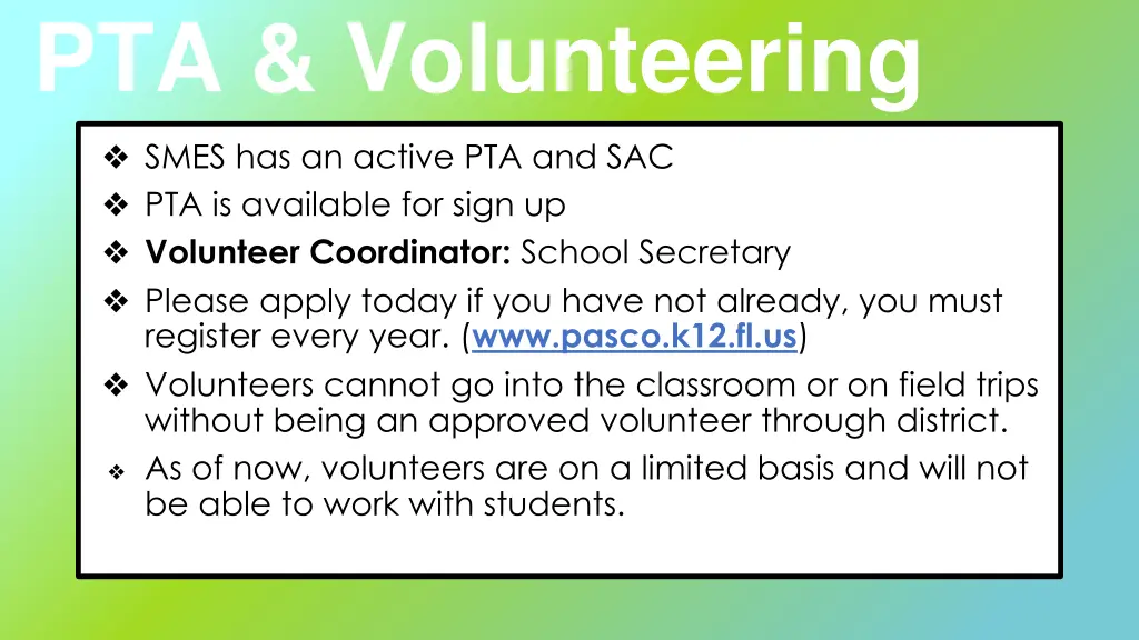 pta volunteering