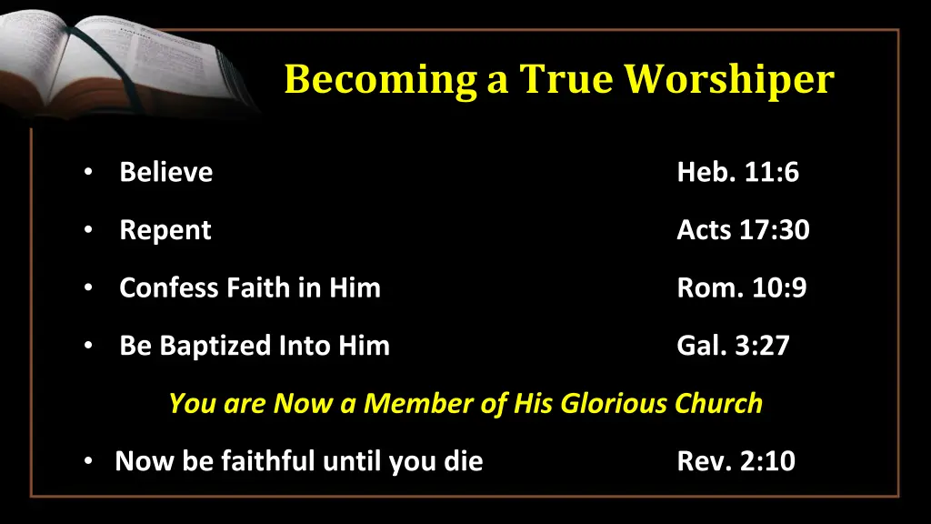 becoming a true worshiper