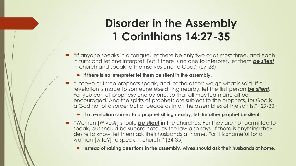 disorder in the assembly 1 corinthians 14 27 35 1