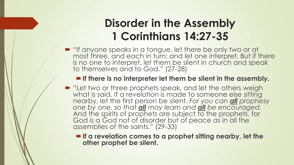 disorder in the assembly 1 corinthians
