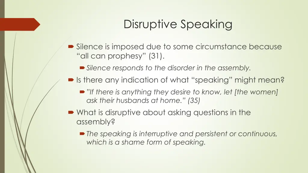 disruptive speaking