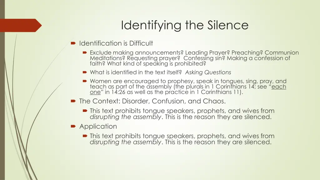 identifying the silence