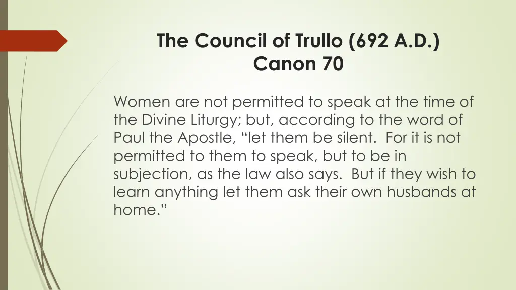 the council of trullo 692 a d canon 70