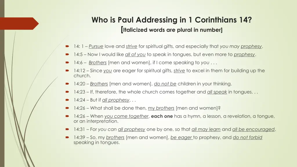 who is paul addressing in 1 corinthians