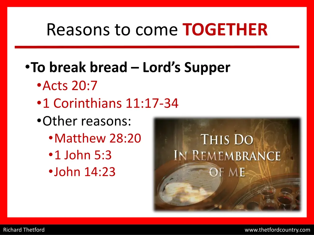 reasons to come together