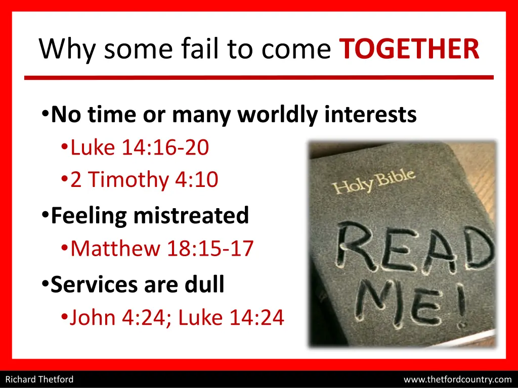 why some fail to come together 1