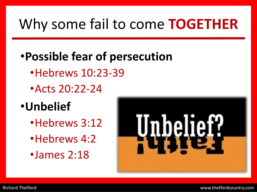 why some fail to come together