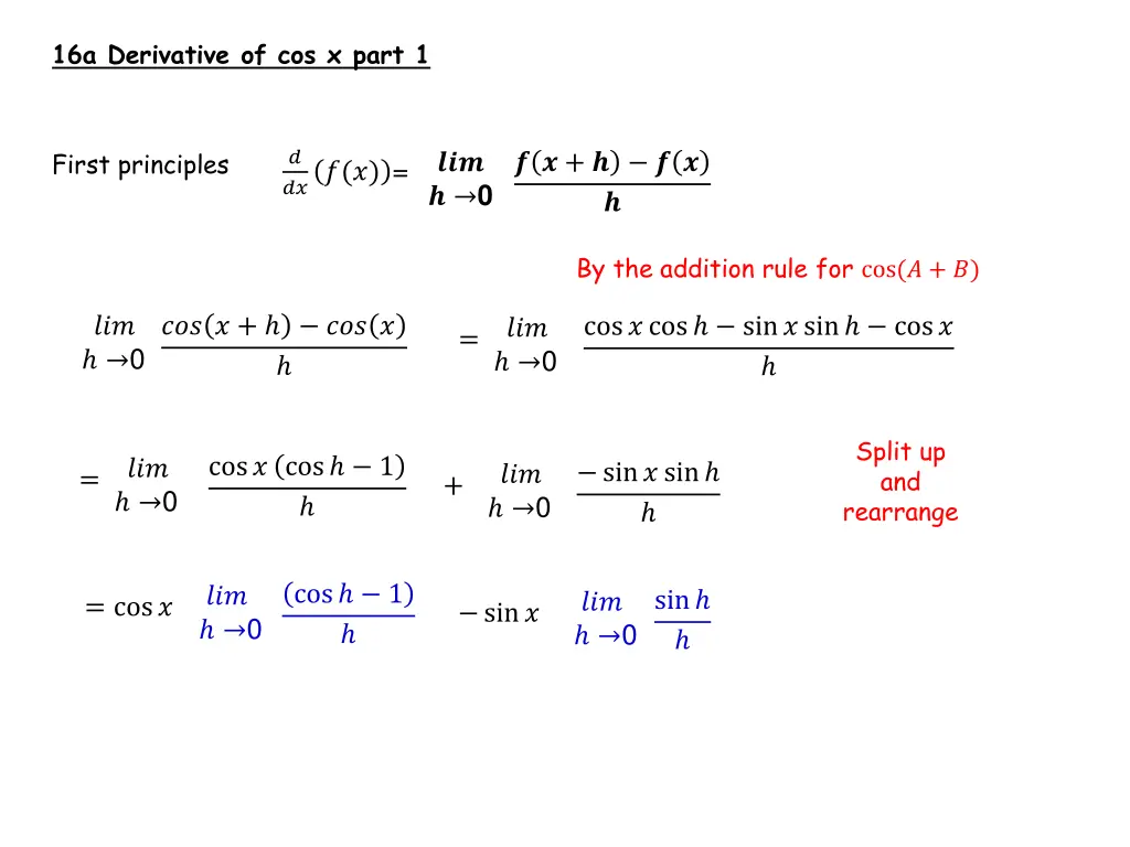 16a derivative of cos x part 1