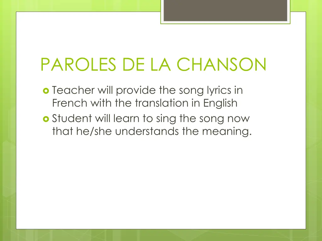 paroles de la chanson