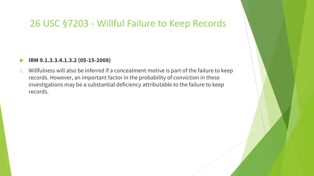 26 usc 7203 willful failure to keep records