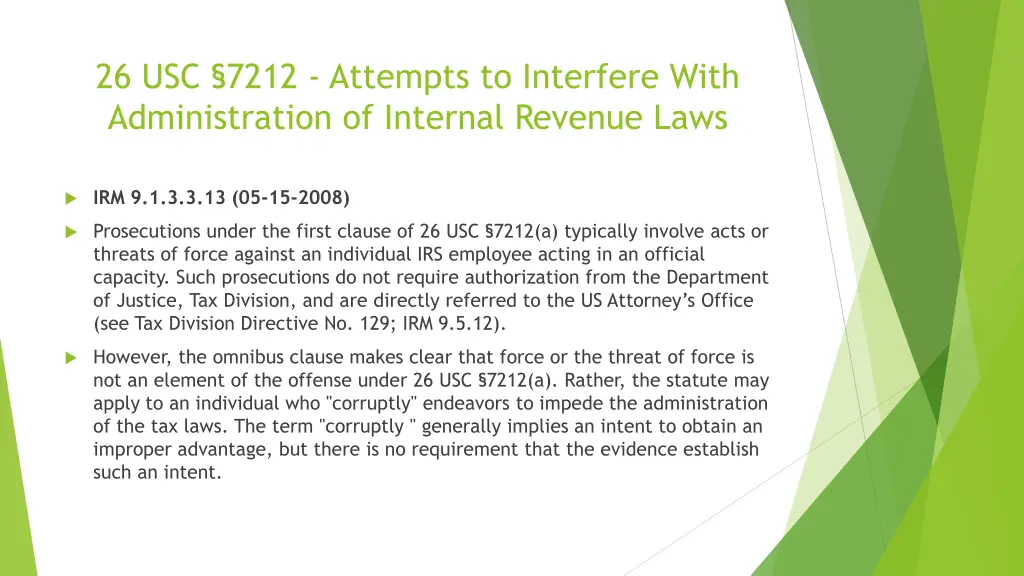 26 usc 7212 attempts to interfere with 1