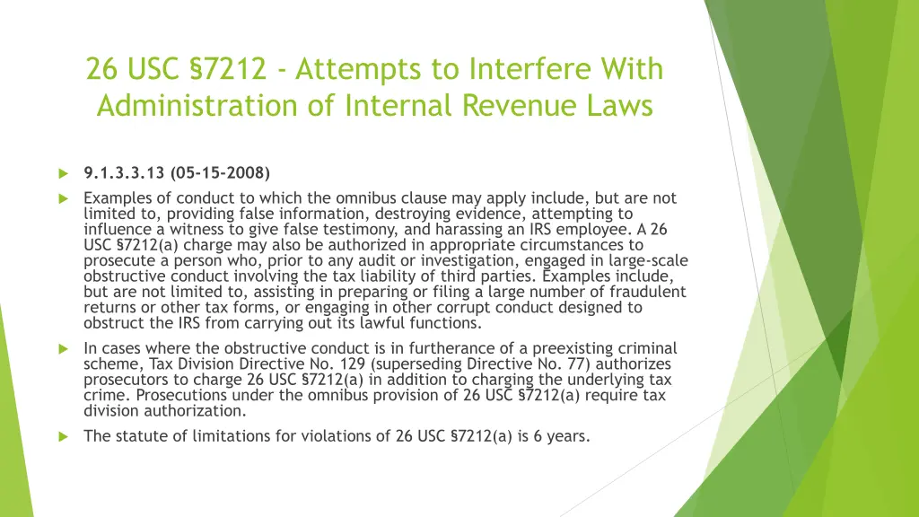 26 usc 7212 attempts to interfere with 2