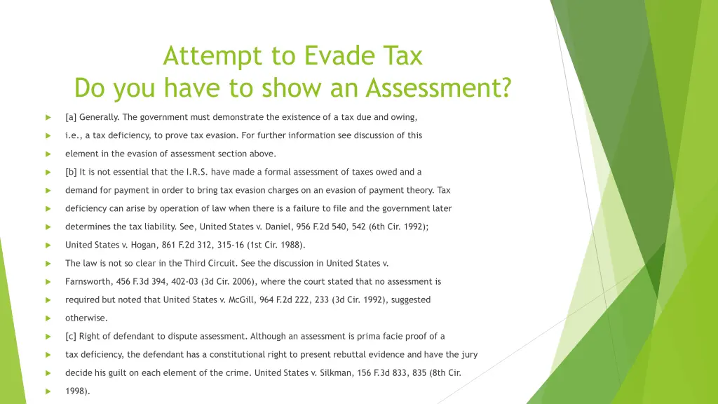 attempt to evade tax do you have to show