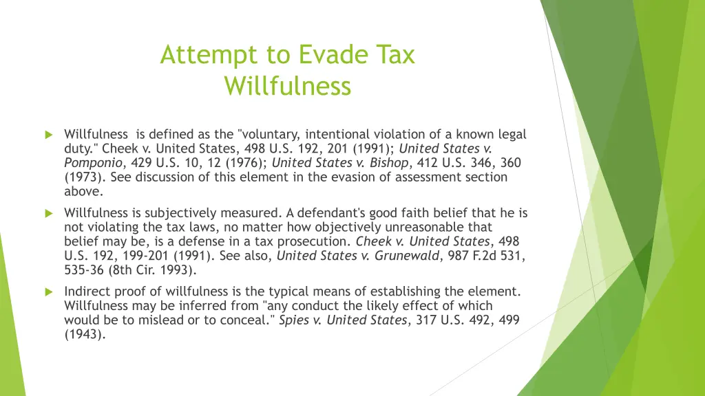 attempt to evade tax willfulness