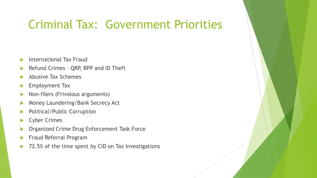 criminal tax government priorities