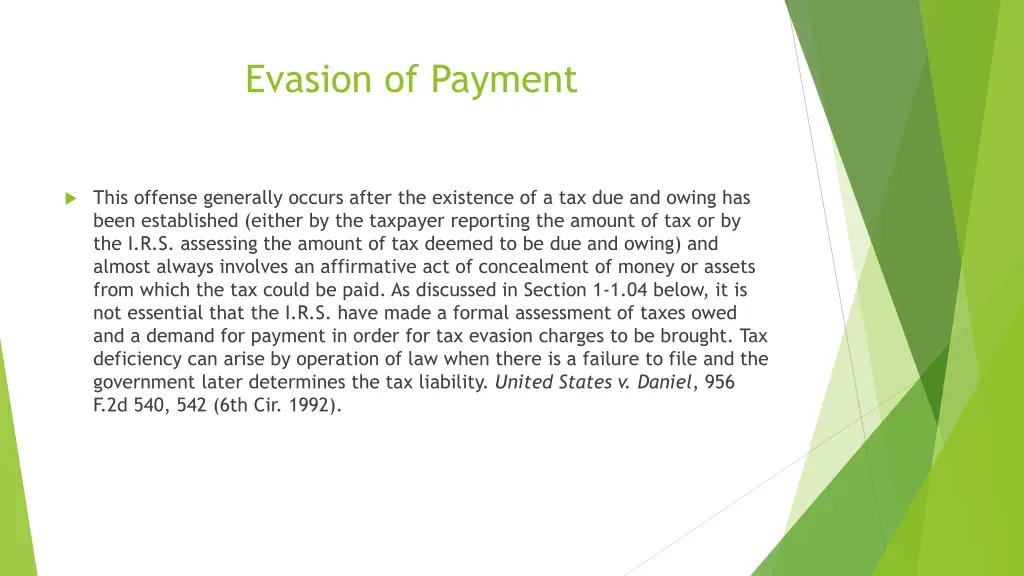 evasion of payment