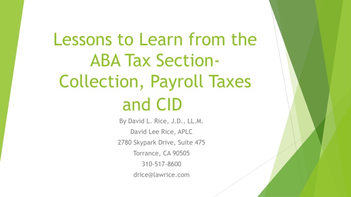 lessons to learn from the aba tax section