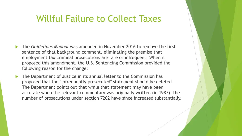 willful failure to collect taxes