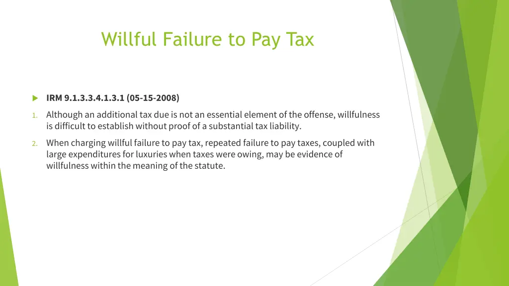 willful failure to pay tax