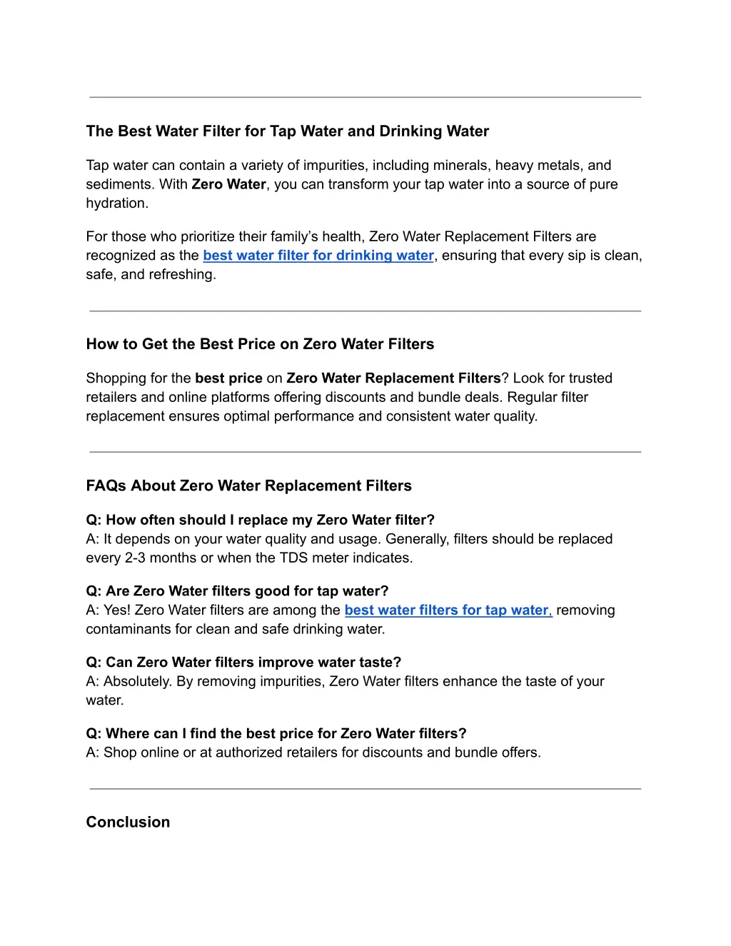 the best water filter for tap water and drinking