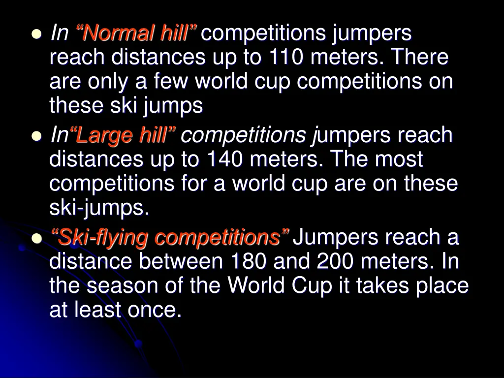in normal hill competitions jumpers reach