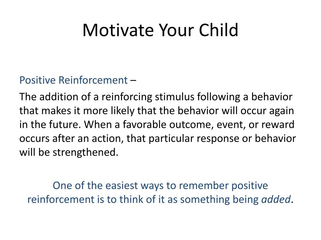 motivate your child