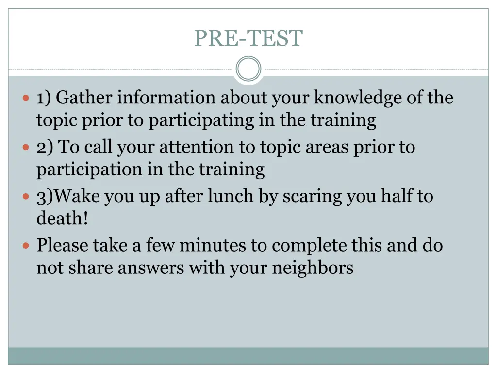pre test