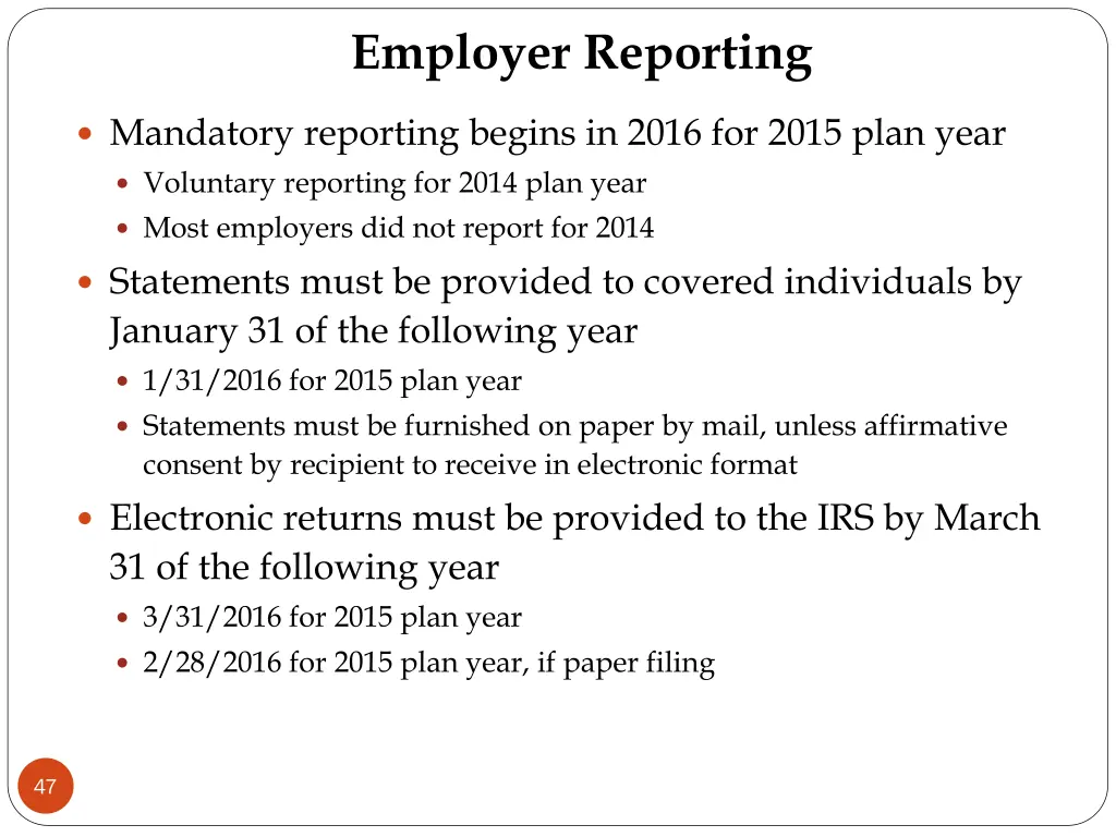 employer reporting