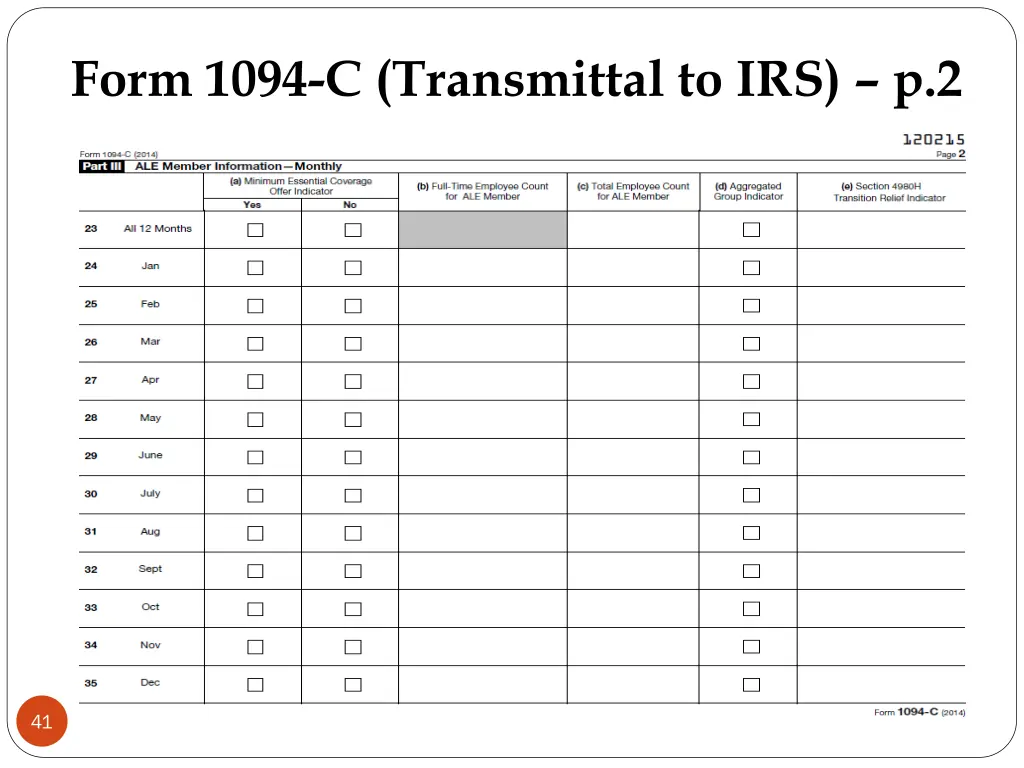 form 1094 c transmittal to irs p 2
