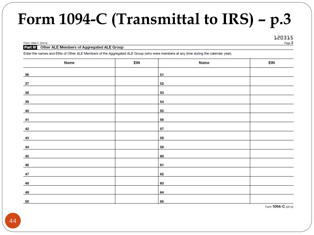 form 1094 c transmittal to irs p 3