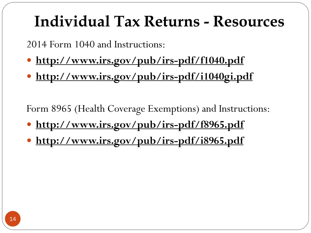 individual tax returns resources