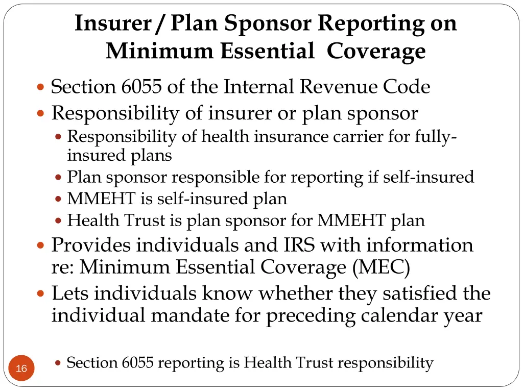 insurer plan sponsor reporting on minimum