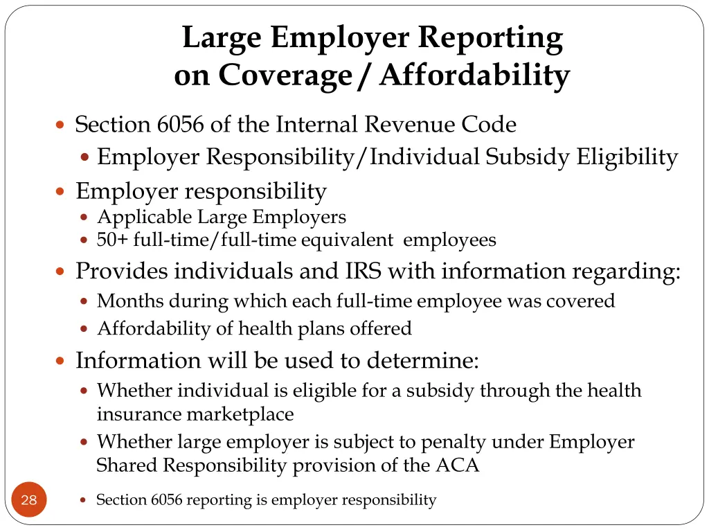 large employer reporting on coverage affordability 1
