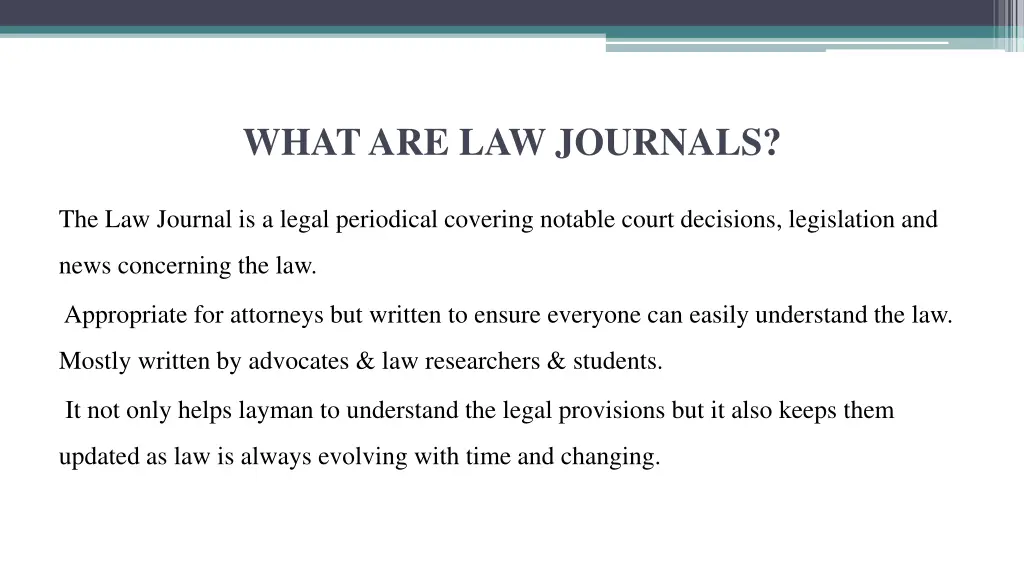 what are law journals