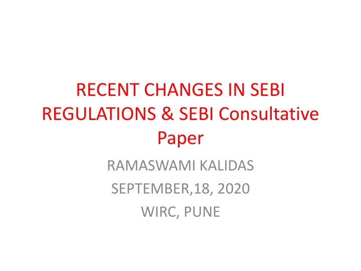 recent changes in sebi regulations sebi