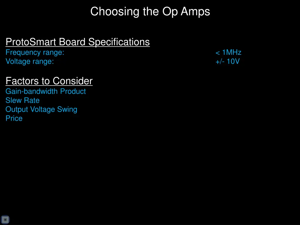 choosing the op amps