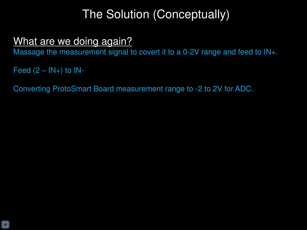 the solution conceptually